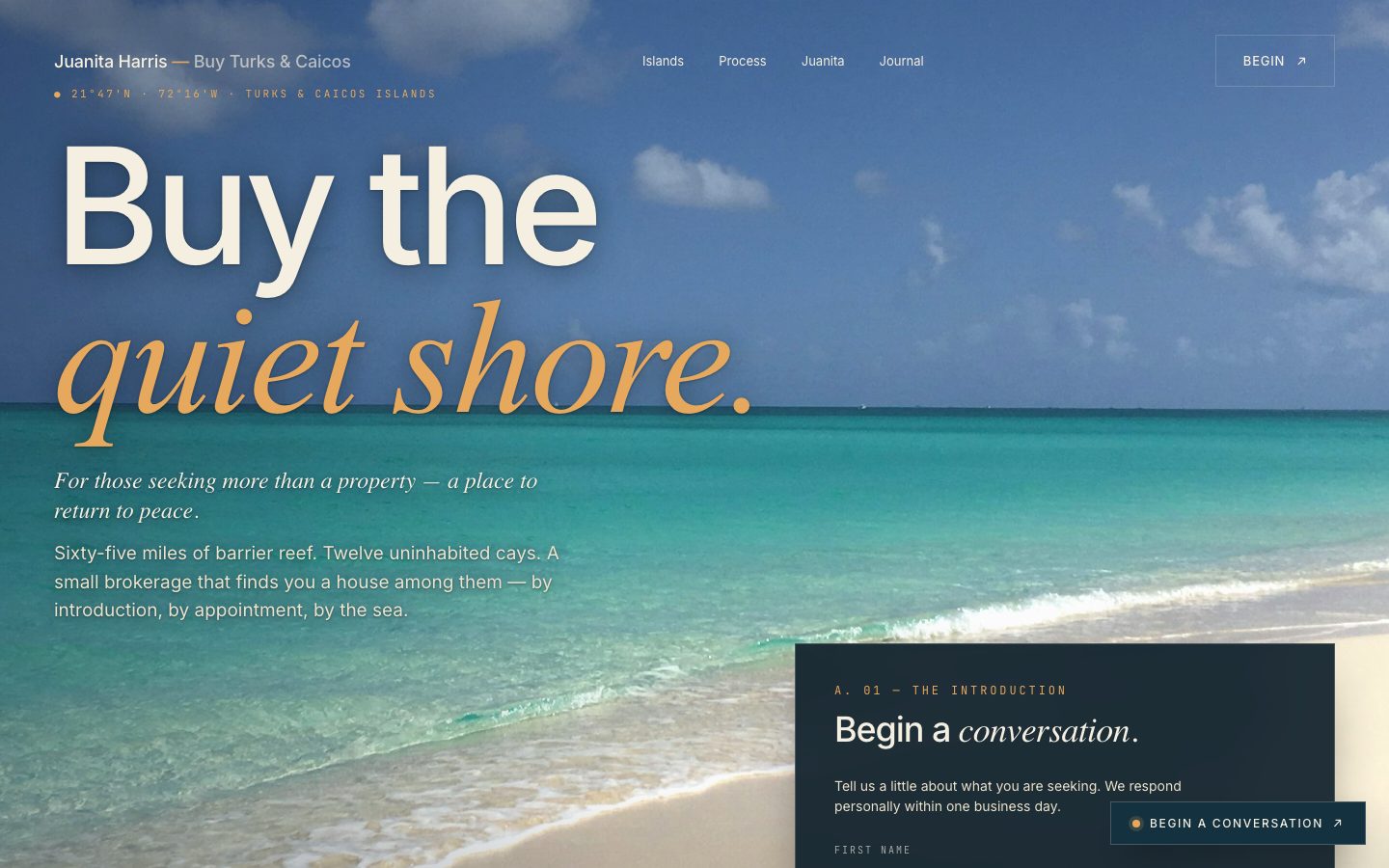 The website we built for Juanita Harris — BuyTurksandCaicos