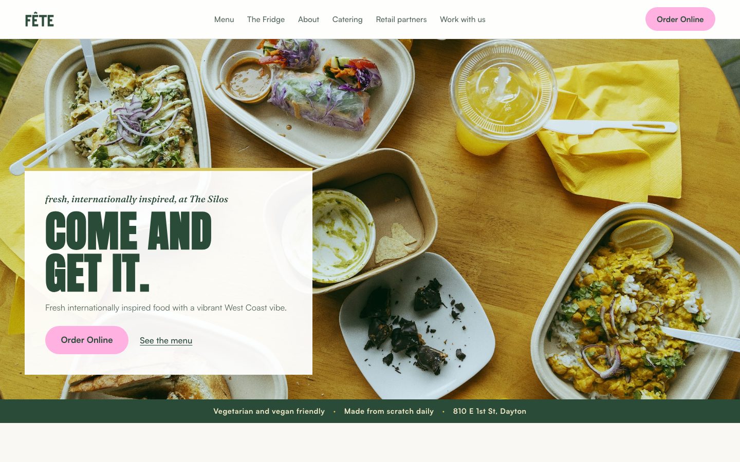 The website we built for Fête