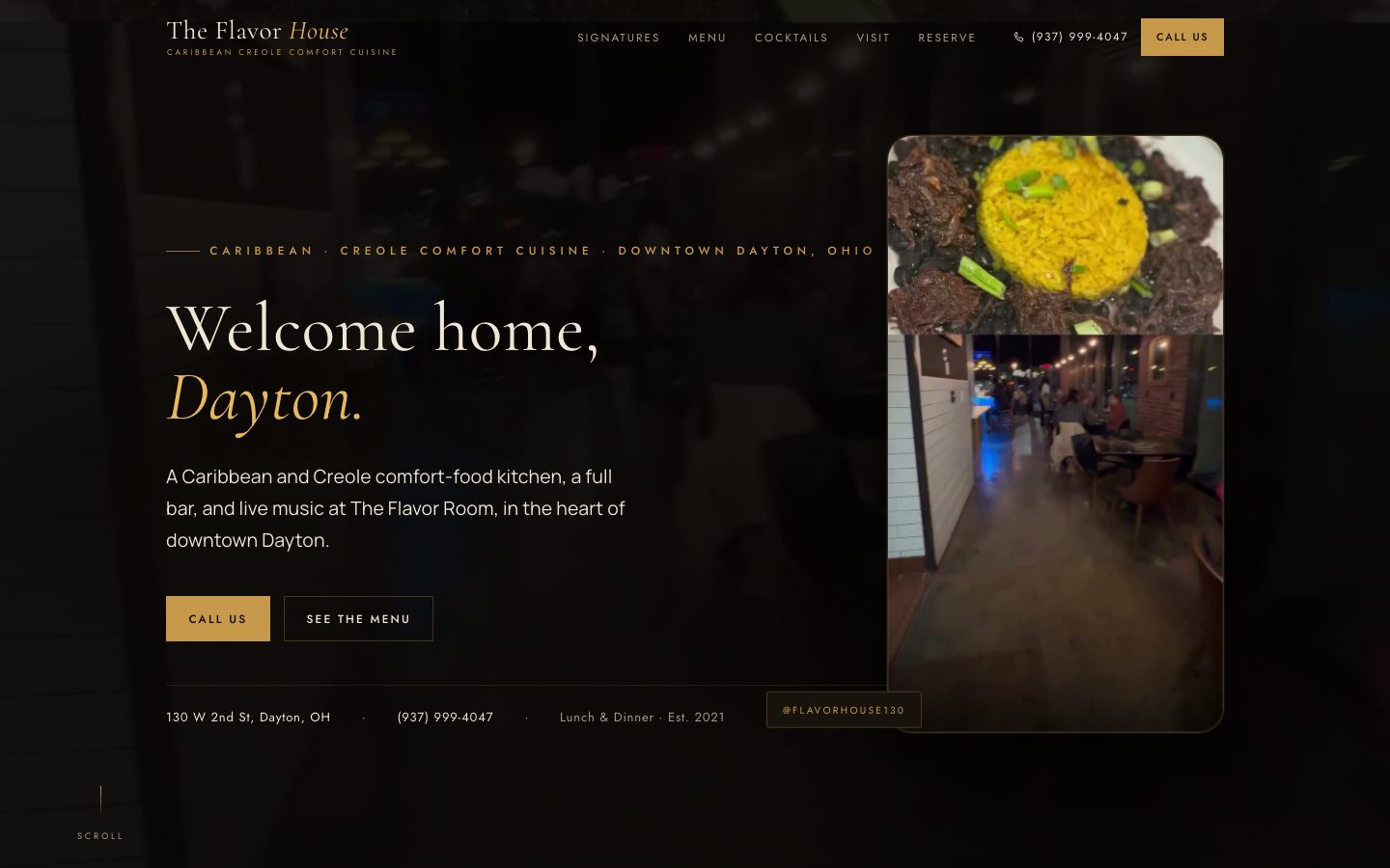The website we built for The Flavor House